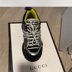 Gucci Black and Silver Athletic Shoes